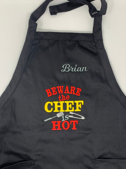 Personalized Black BBQ Apron