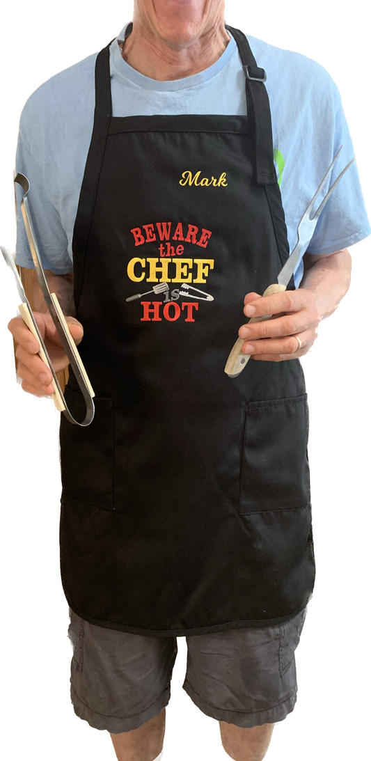 Personalized Black BBQ Apron