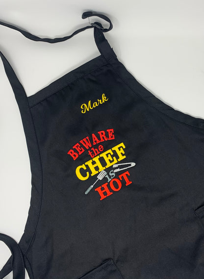 Personalized Black BBQ Apron