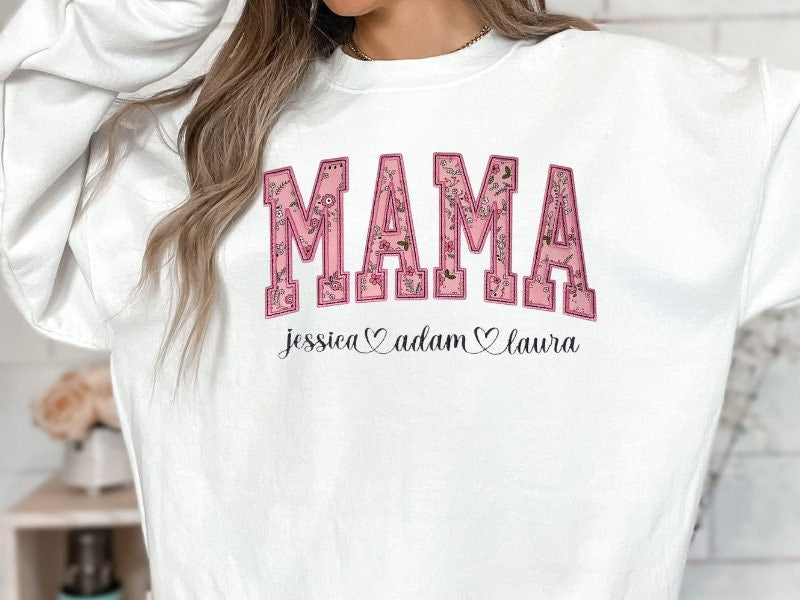 Personalized MAMA applique sweatshirt