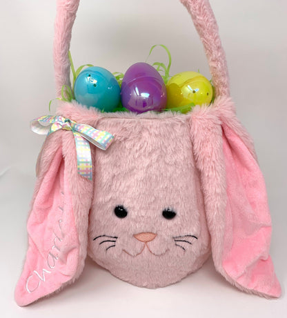 Easter Bunny Basket with name, Custom Personalization, Plush Bunny, Easter Basket Gift, Child's name