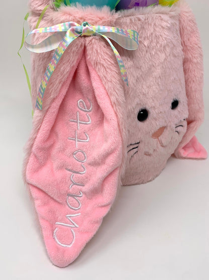 Easter Bunny Basket with name, Custom Personalization, Plush Bunny, Easter Basket Gift, Child's name