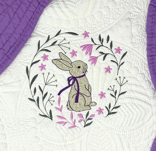 Personalized Baby Lavender Quilt, New Baby Gift, Embroidered Name, Custom Baby Quilt, Baby's Name